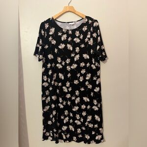 J.Jill Black, White and Tan Floral Everyday Dress